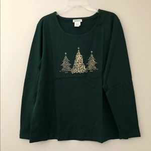 CW Classics Women’s Long Sleeve Holiday Tee Top 1X